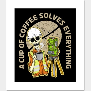 surveyor and coffee Posters and Art